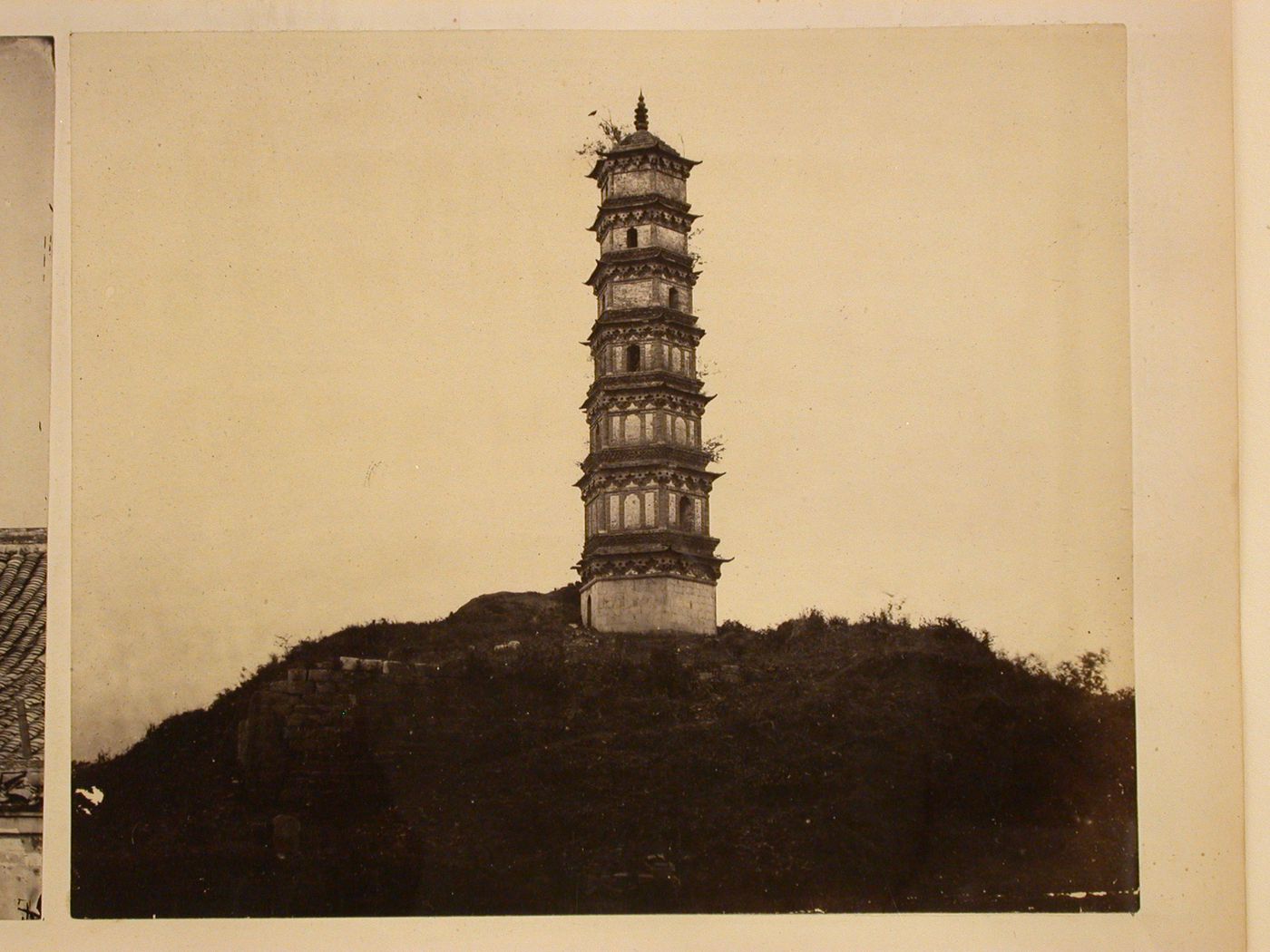 View of a pagoda on a hill near Ningpo (now Ningbo Shi), Cheh-kiang Province (now Zhejiang Sheng), China