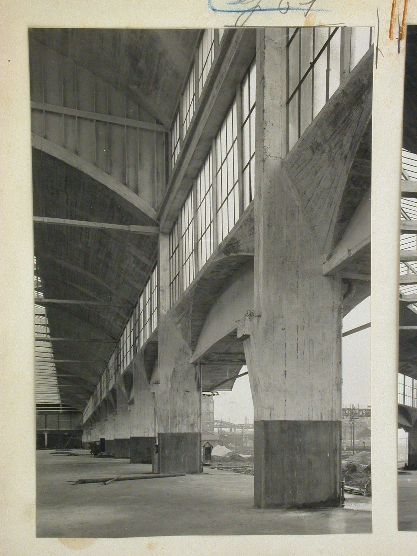 View of the freight forwarding area of the train station Paris-Austerlitz by the Société des Entreprises Limousin & Cie (procédés Freyssinet), Paris, France