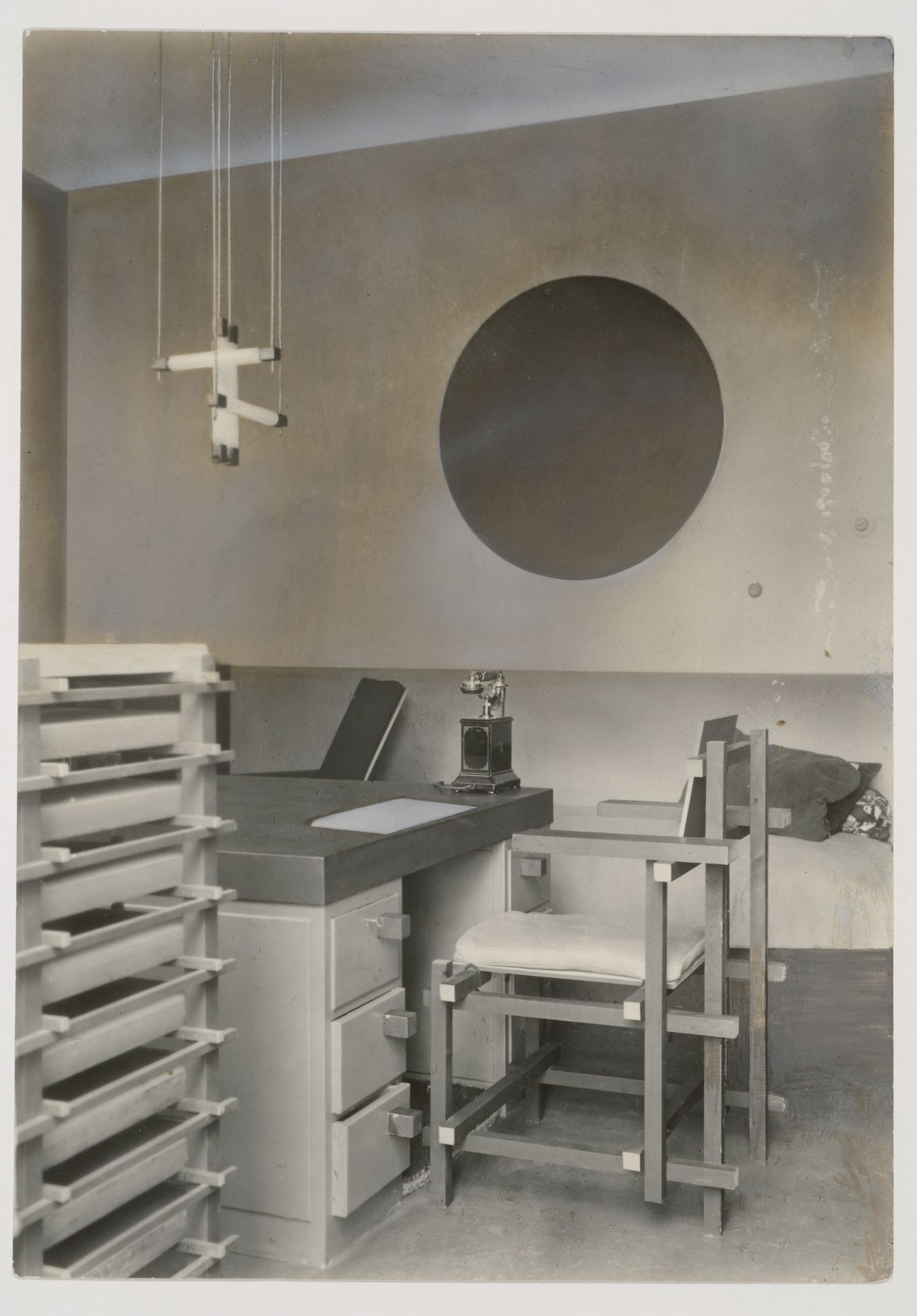 Interior view of Dr. A.M. Hartog's medical office, Maarsen, Netherlands