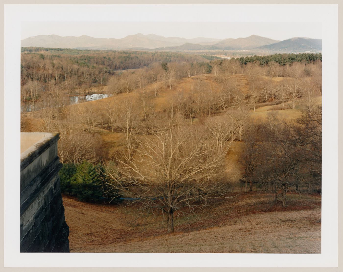 Viewing Olmsted: View from the terrace over the Deer Park and the lagoon, The Vanderbilt Estate, "Biltmore", Asheville, North Carolina