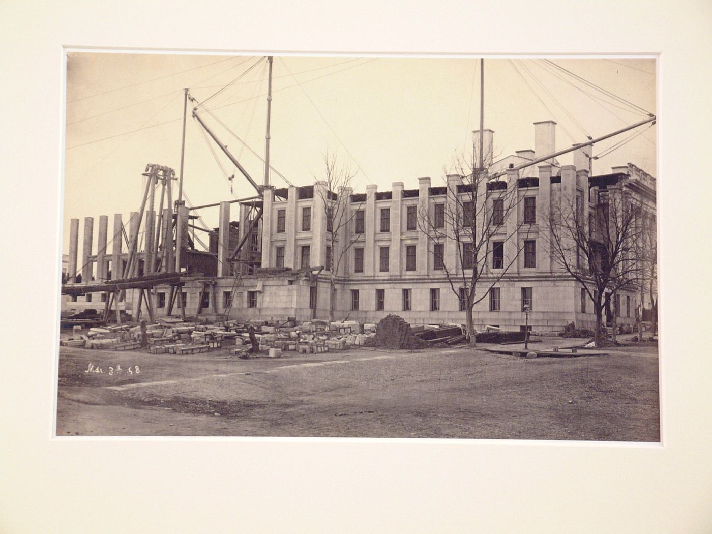 Treasury Building under contruction: Working on a second story, Washington, District of Columbia
