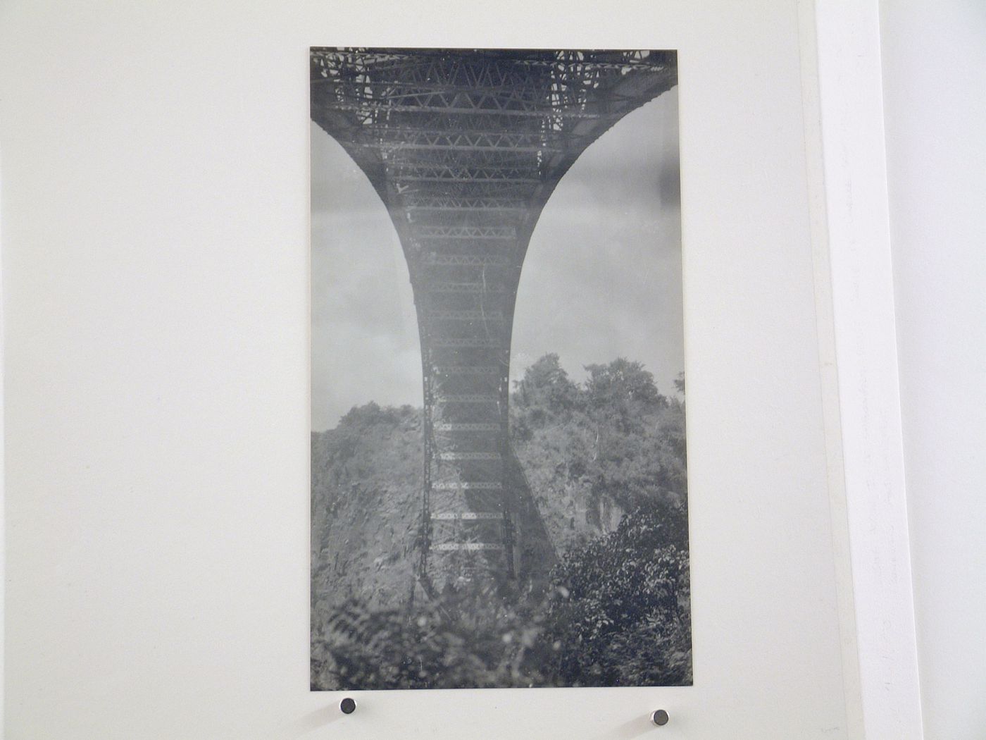 View of the Victoria Falls Bridge's arch from below, Zambezi River, crossing the border between Victoria Falls, Zimbabwe and Livingstone, Zambia