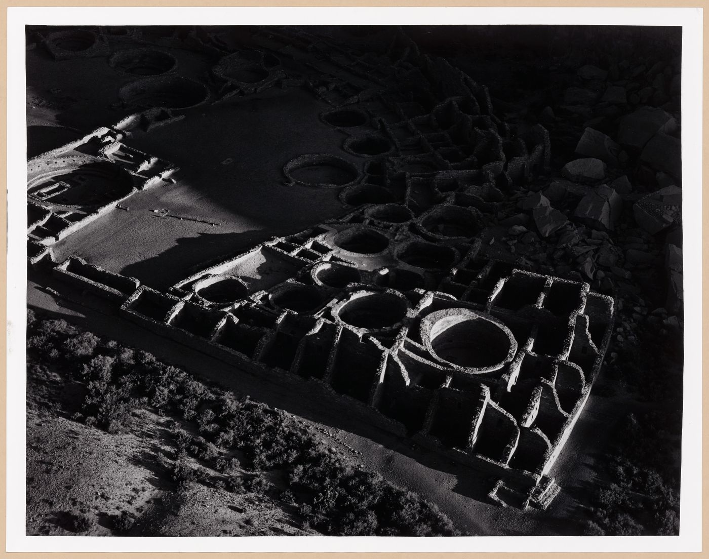 Aerial view of Pueblo Bonito, Chaco Canyon, New Mexico, United States