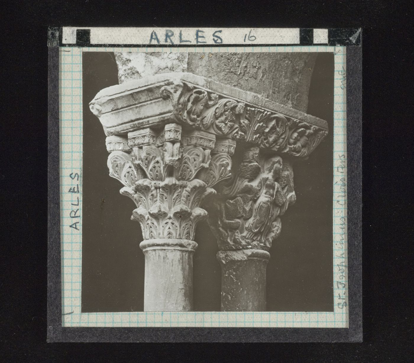 View of capitals in cloister of Saint-Trophime, Arles, France