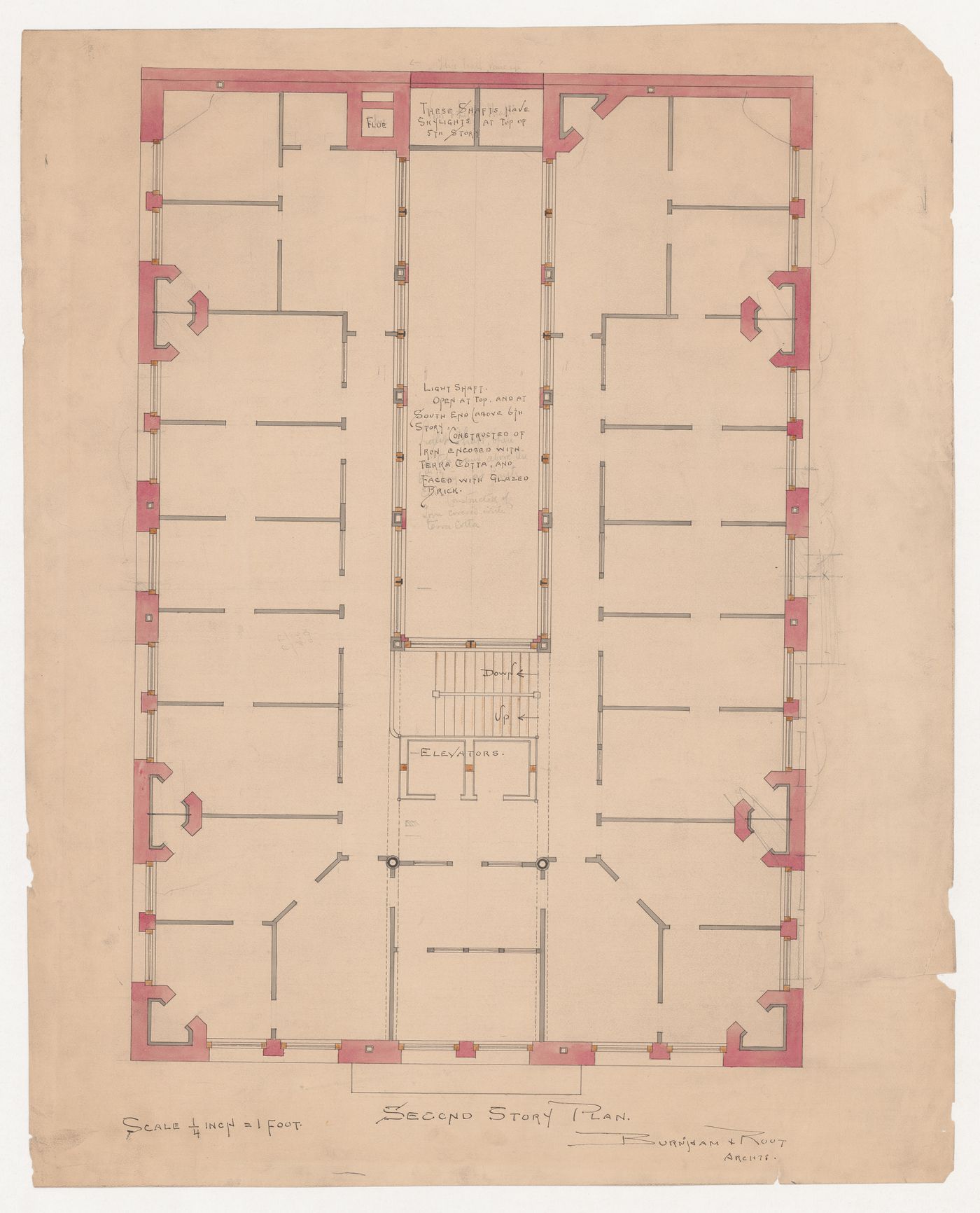 Monadnock Block, Chicago: Second floor plan