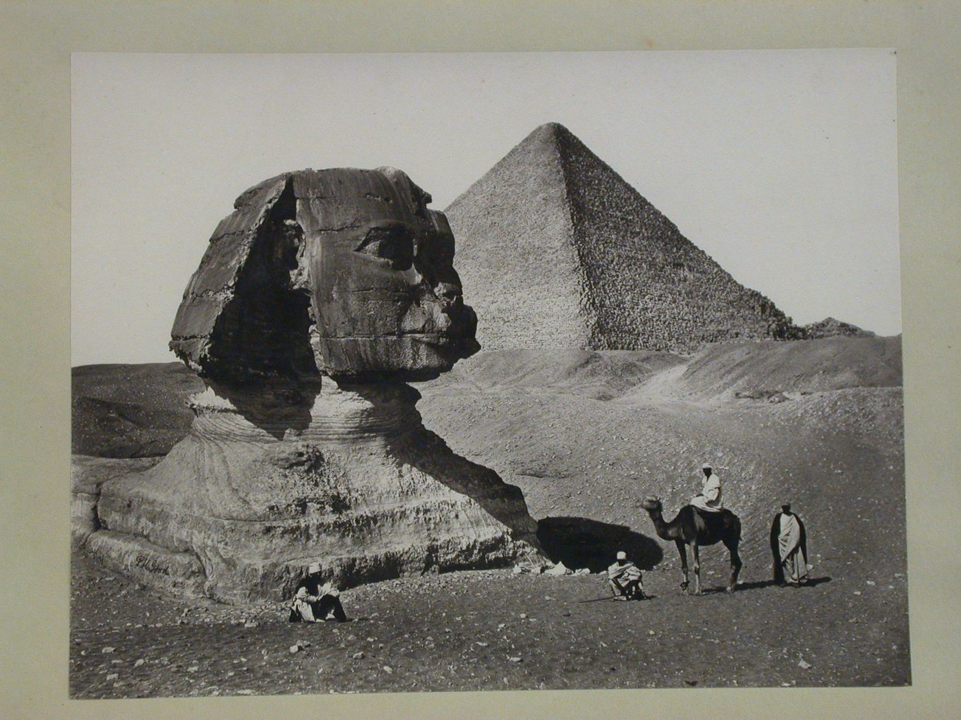 The Sphinx with the Pyramid of Khufu in the background, Giza, Egypt