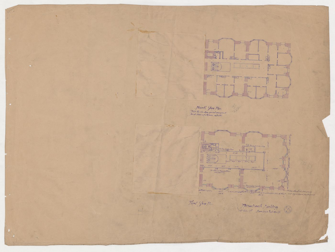 Monadnock Building, Chicago: Third and fourth floor plans