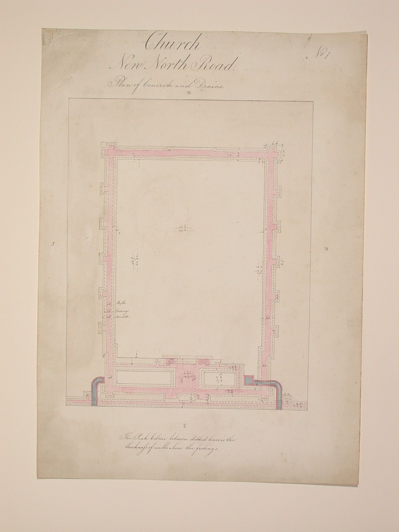 Church-New North Road-No.1Plan of Concrete and Drains