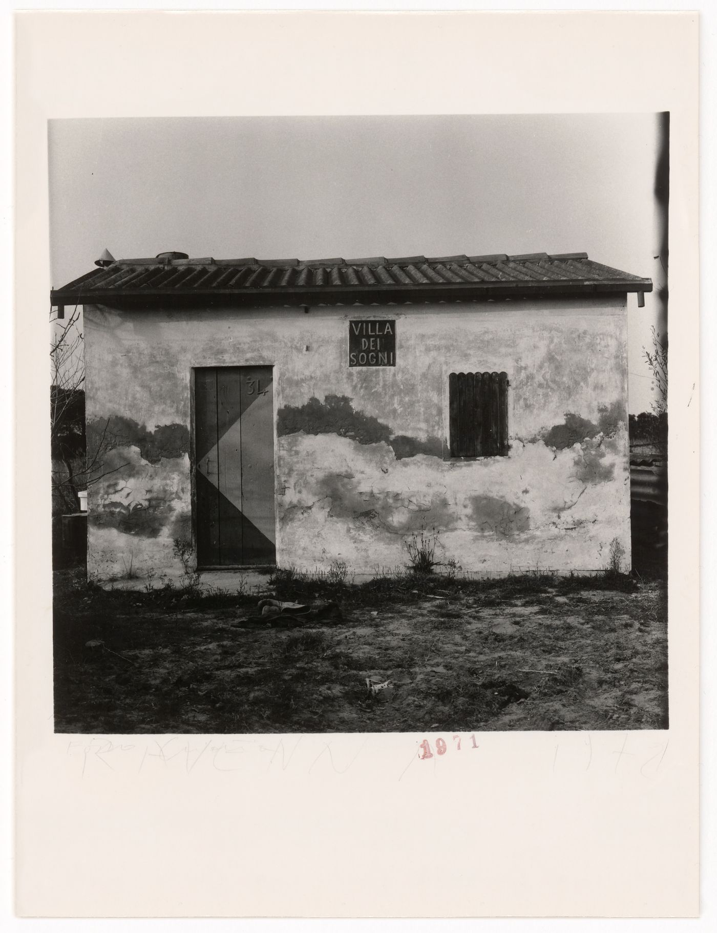 View of the façade of a house (Fosso Ghiaia), Ravenna, Italy