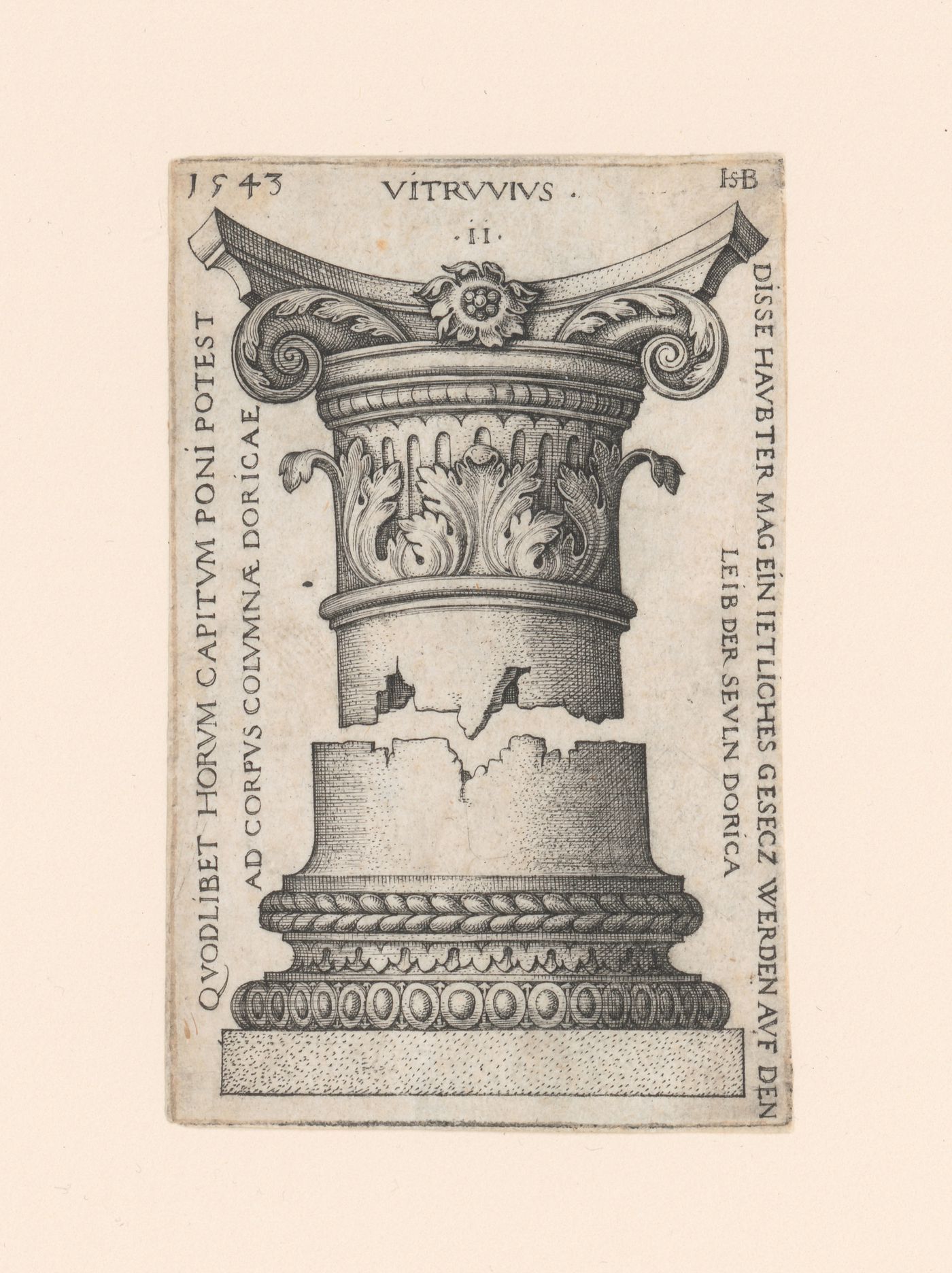 Design for the capital and base of a column