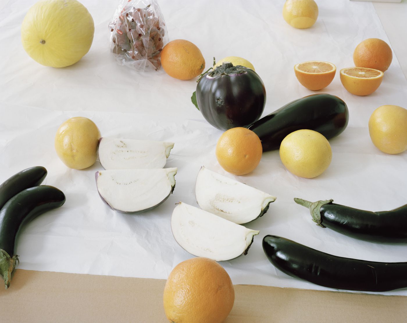 Nature Morte with Lemons, Melons and a Few Oranges, Zucchini