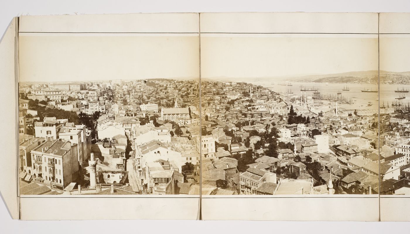 Section of a panorama of Constantinople (now Istanbul) from the Galata Tower, Ottoman Empire (now Türkiye)