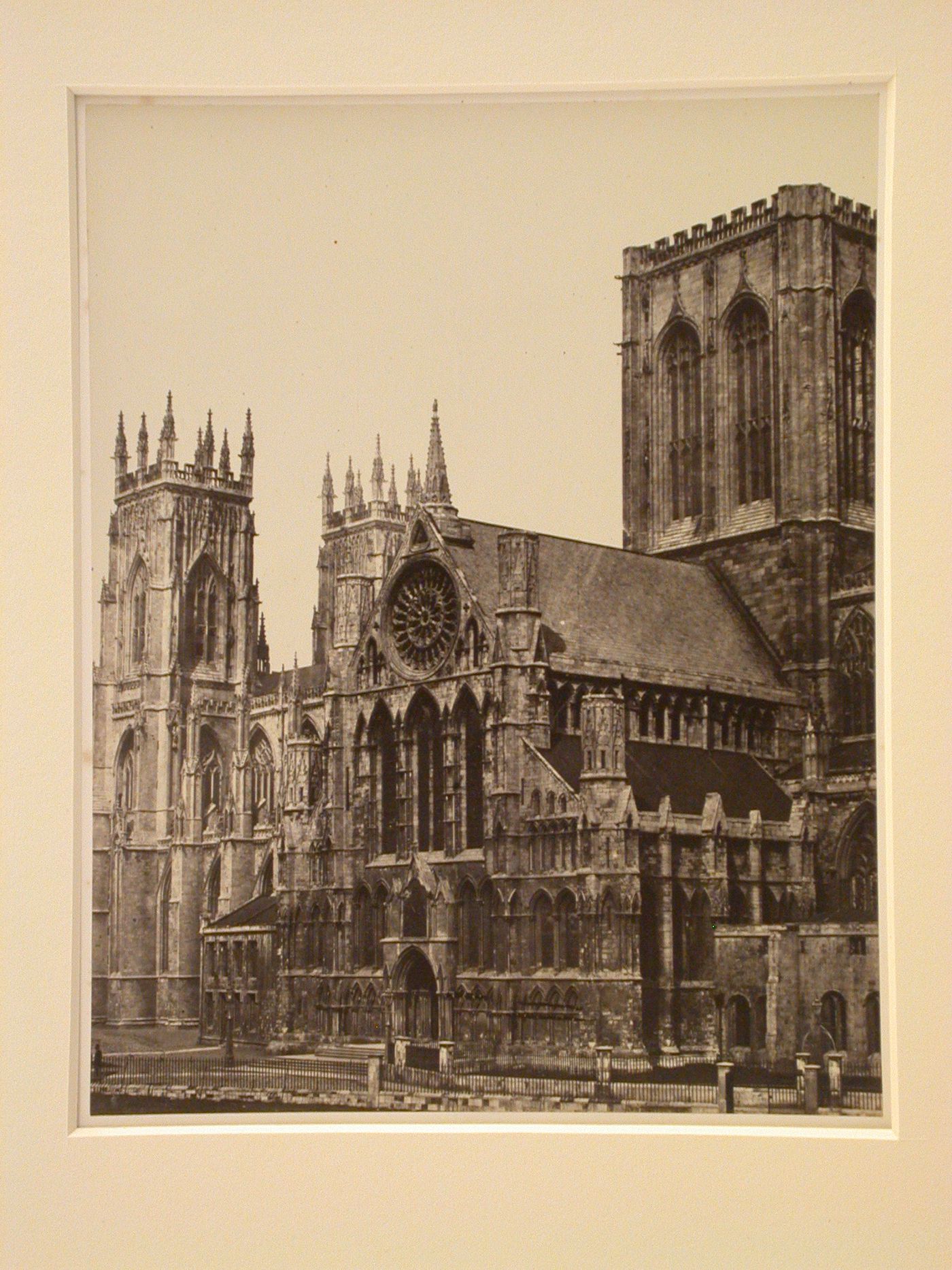 General view of exterior of York Minster, including south transept, York, England