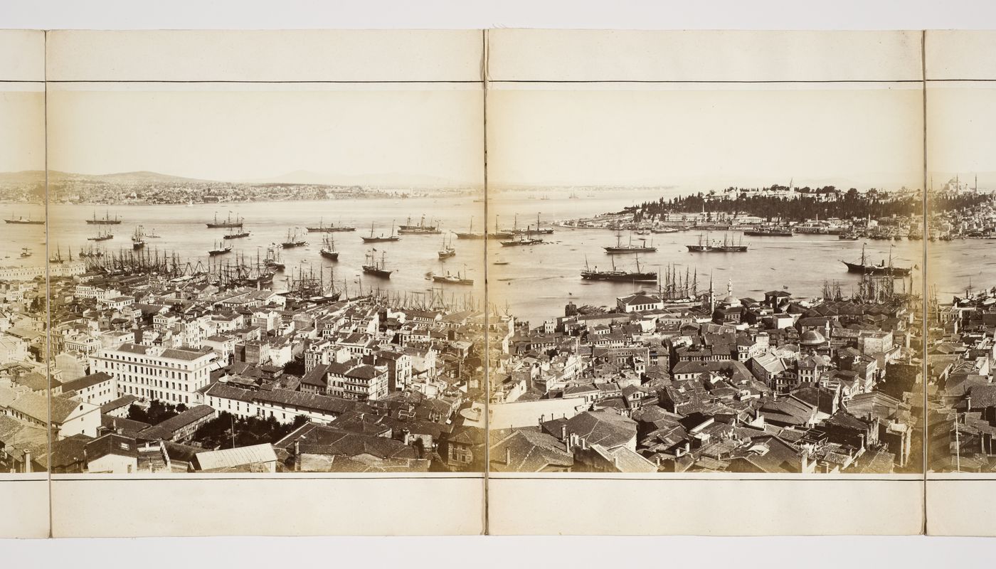 Section of a panorama of Constantinople (now Istanbul, Turkey) from the Galata Tower