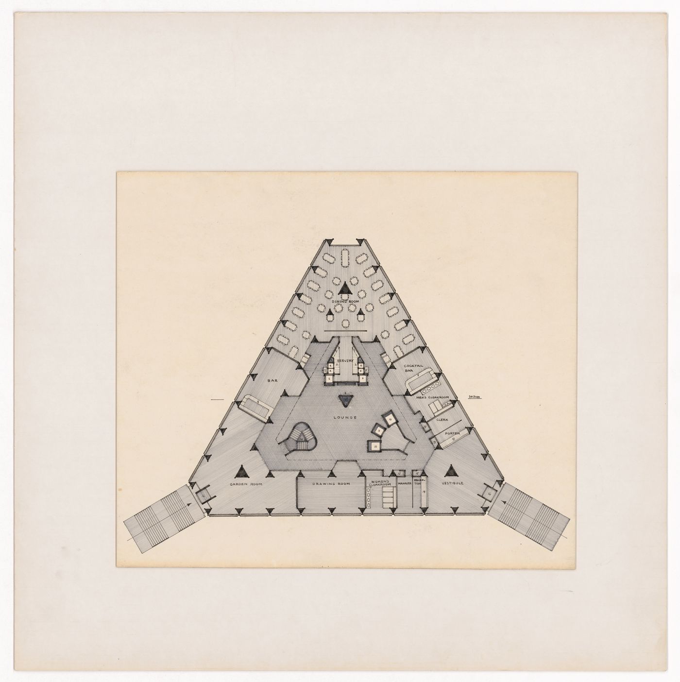 Dormitory floor plan for The Shape of Cambridge: A Plan, Cambridge University, England