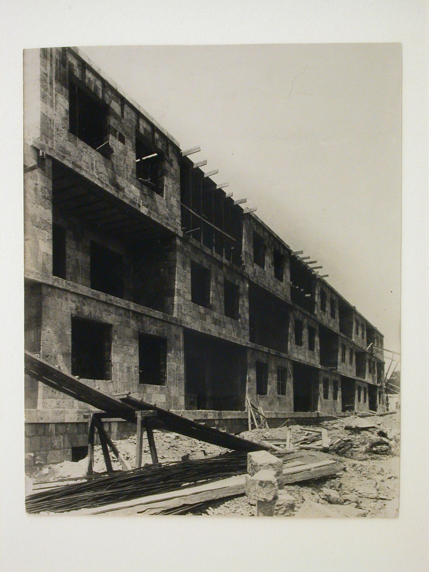 View of housing for the workers of the Yerevan hydro-electric power station (ErGES) under construction, Karmir Banaki Street, Yerevan, Soviet Union (now in Armenia)