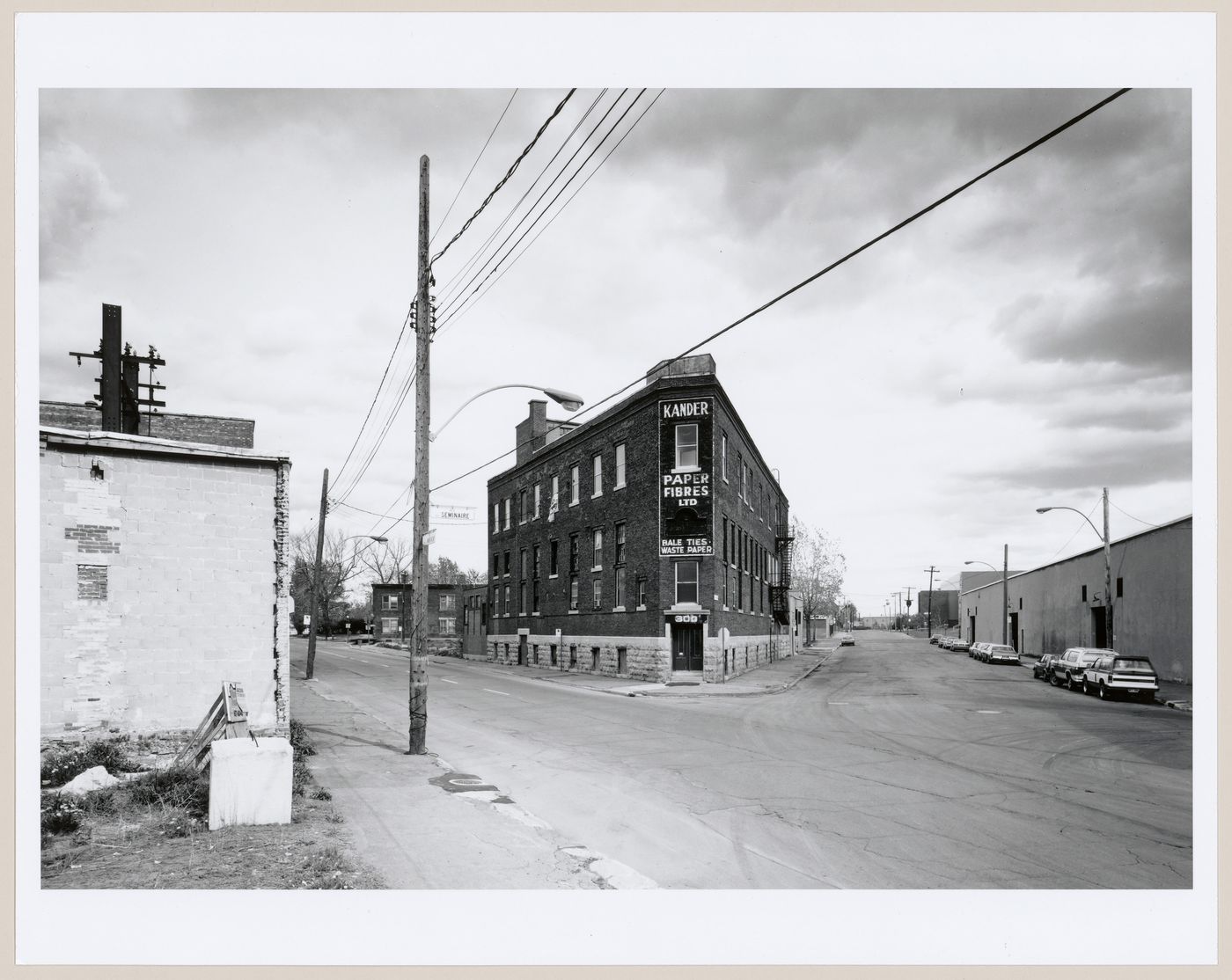 View of the Lachine Rapids Hydraulic & Land Company Building (now the Kander Paper Fibres Building), corner of du Séminaire and William Streets, Montréal, Québec