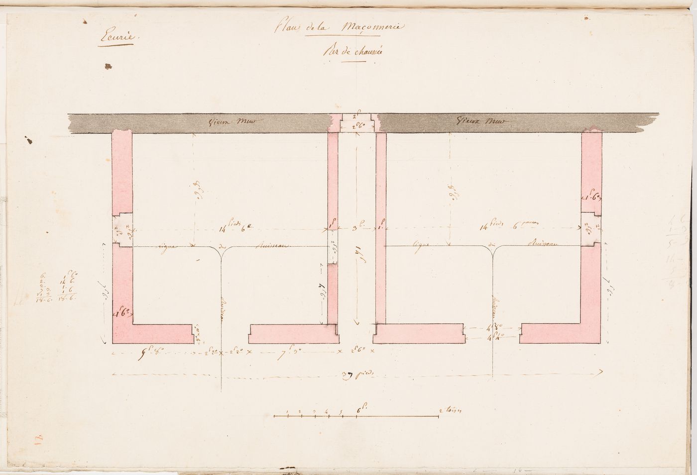 Ground floor plan for a stable, Domaine de La Vallée