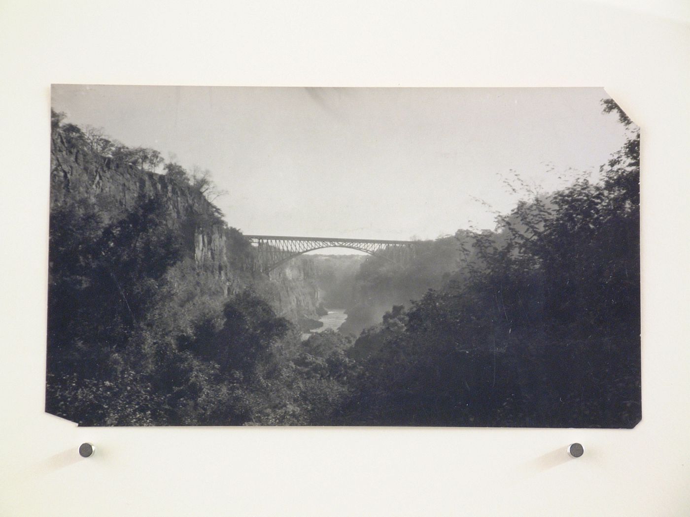 View of Victoria Falls Bridge before reconstruction, Zambezi River, crossing the border between Victoria Falls, Zimbabwe and Livingstone, Zambia