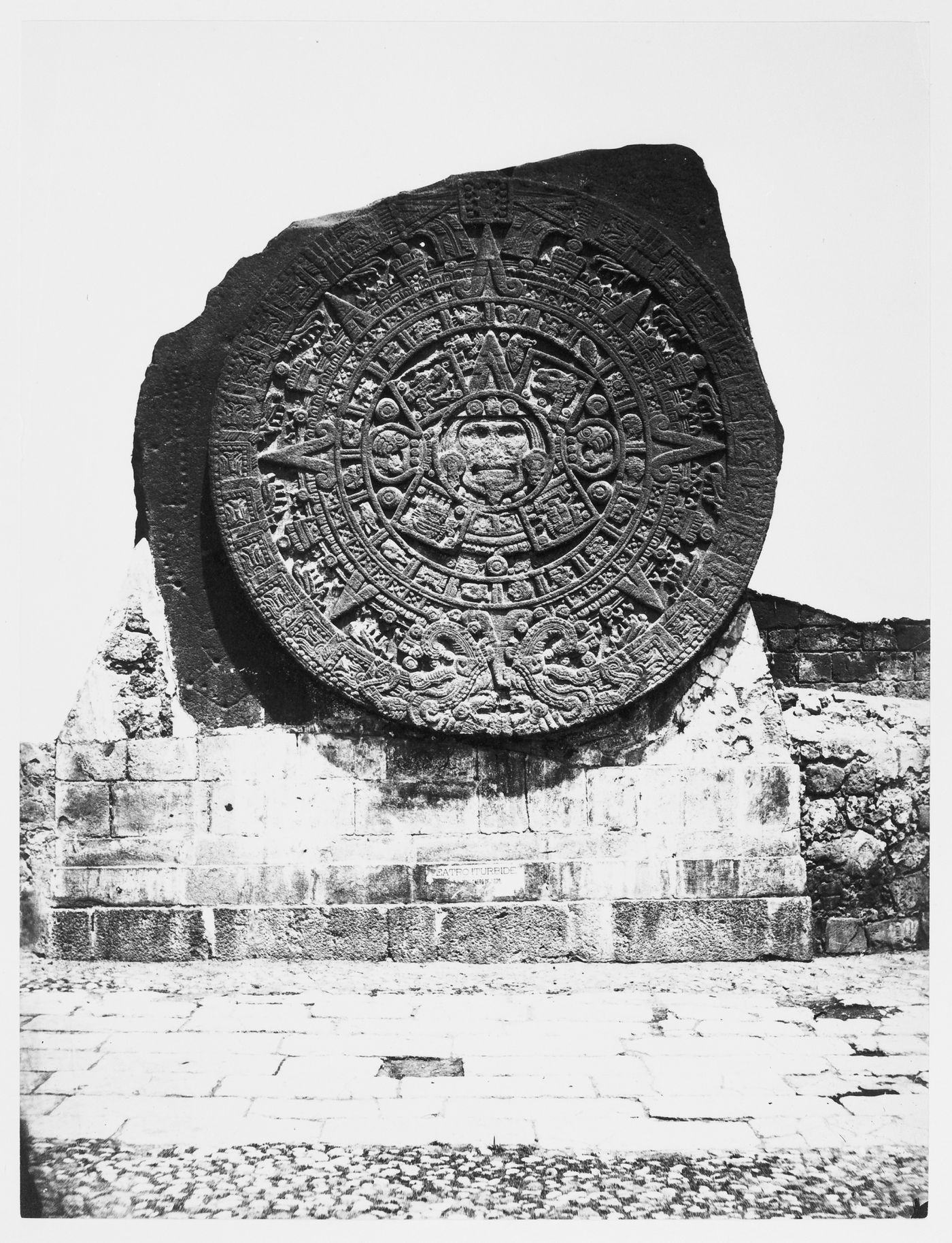 View of the Aztec Calendar Stone outside the National Museum, Mexico City, Mexico