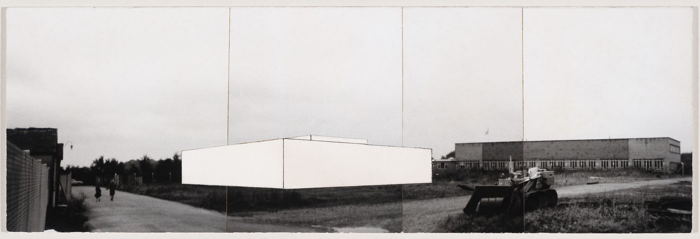 British Transport Docks Board Computer Centre, London, England: photomontage showing the form of the proposed building at the site