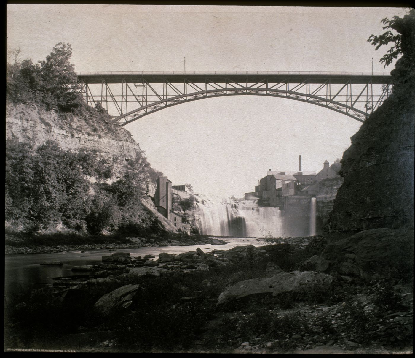 Lower Genesee Falls, Near Rochester. Lehigh Valley Railroad