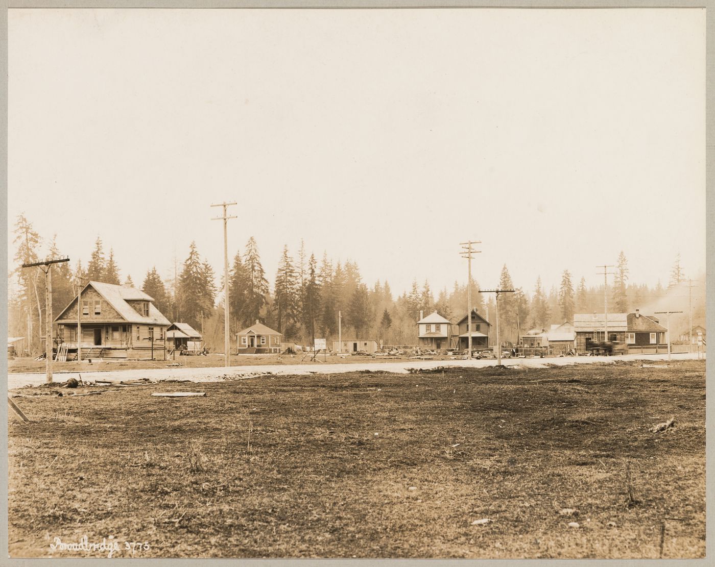 View of Flint Road showing Greenwood housing development, Coquitlam (now Port Coquitlam), British Columbia
