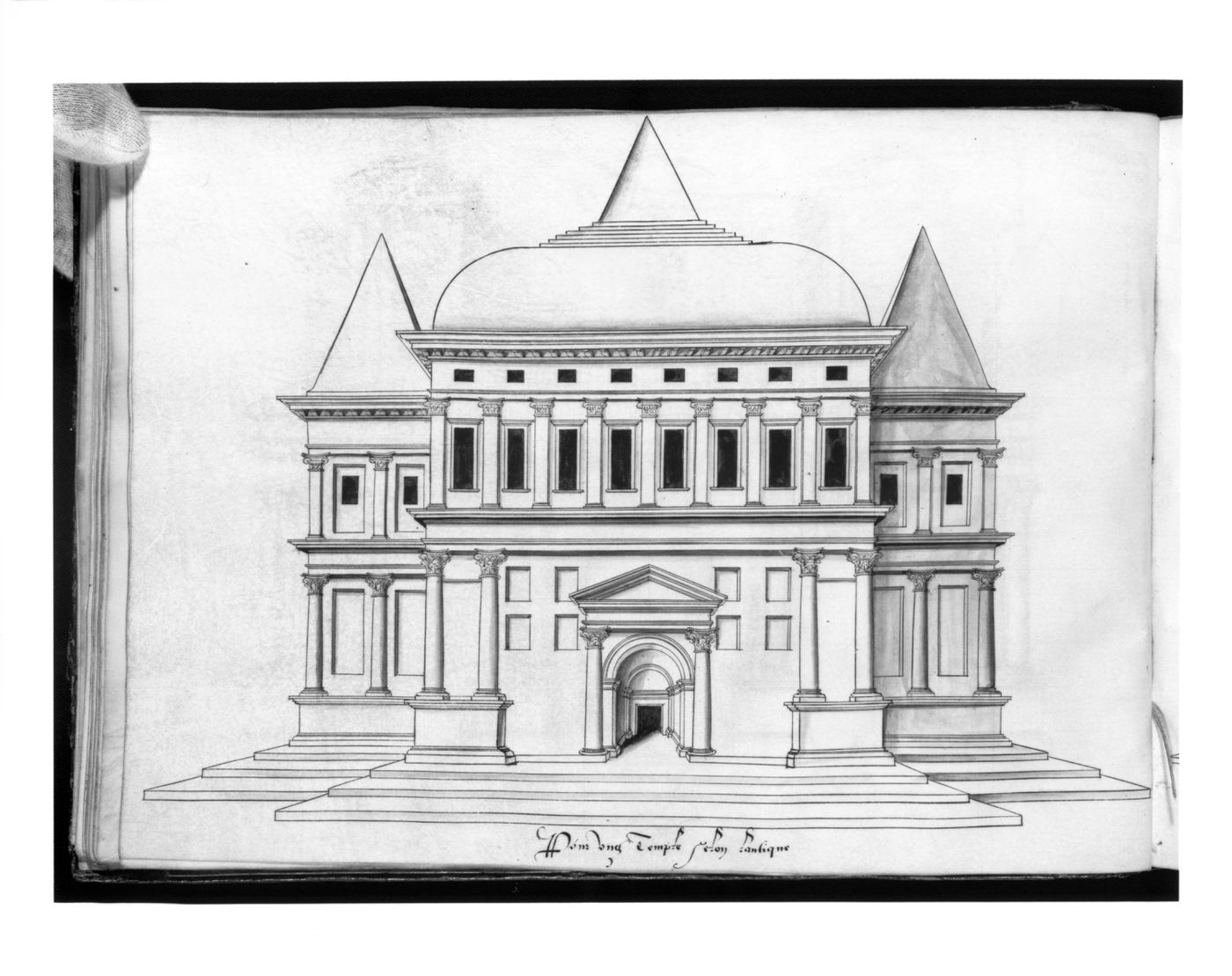Perspectival elevation for a temple in the antique manner