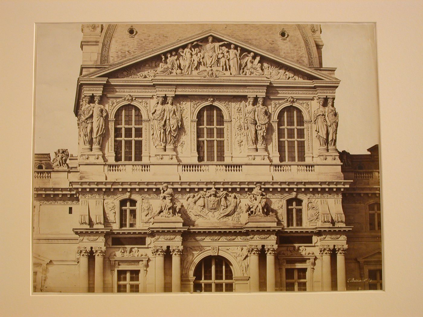 Exterior, detail of pavilion of the Louvre [?], Paris, France