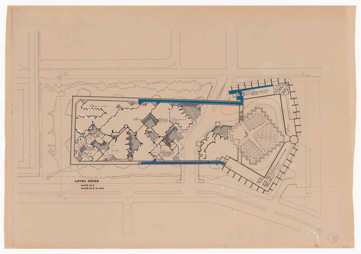 Plan for Pahlavi National Library Competition, Tehran, Iran