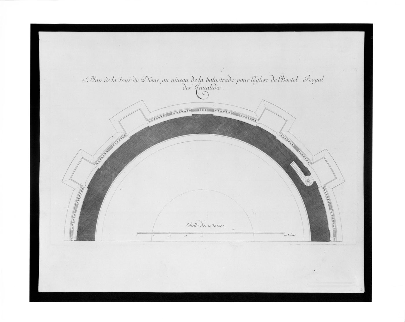 Half plan for the dome, Église des Invalides, Paris