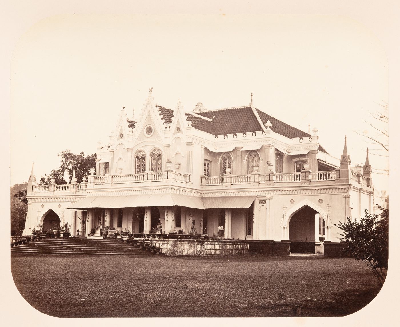 View of Raden Saleh's mansion (now the PGI Cikini Hospital), Batavia (now Jakarta), Dutch East Indies (now Indonesia)
