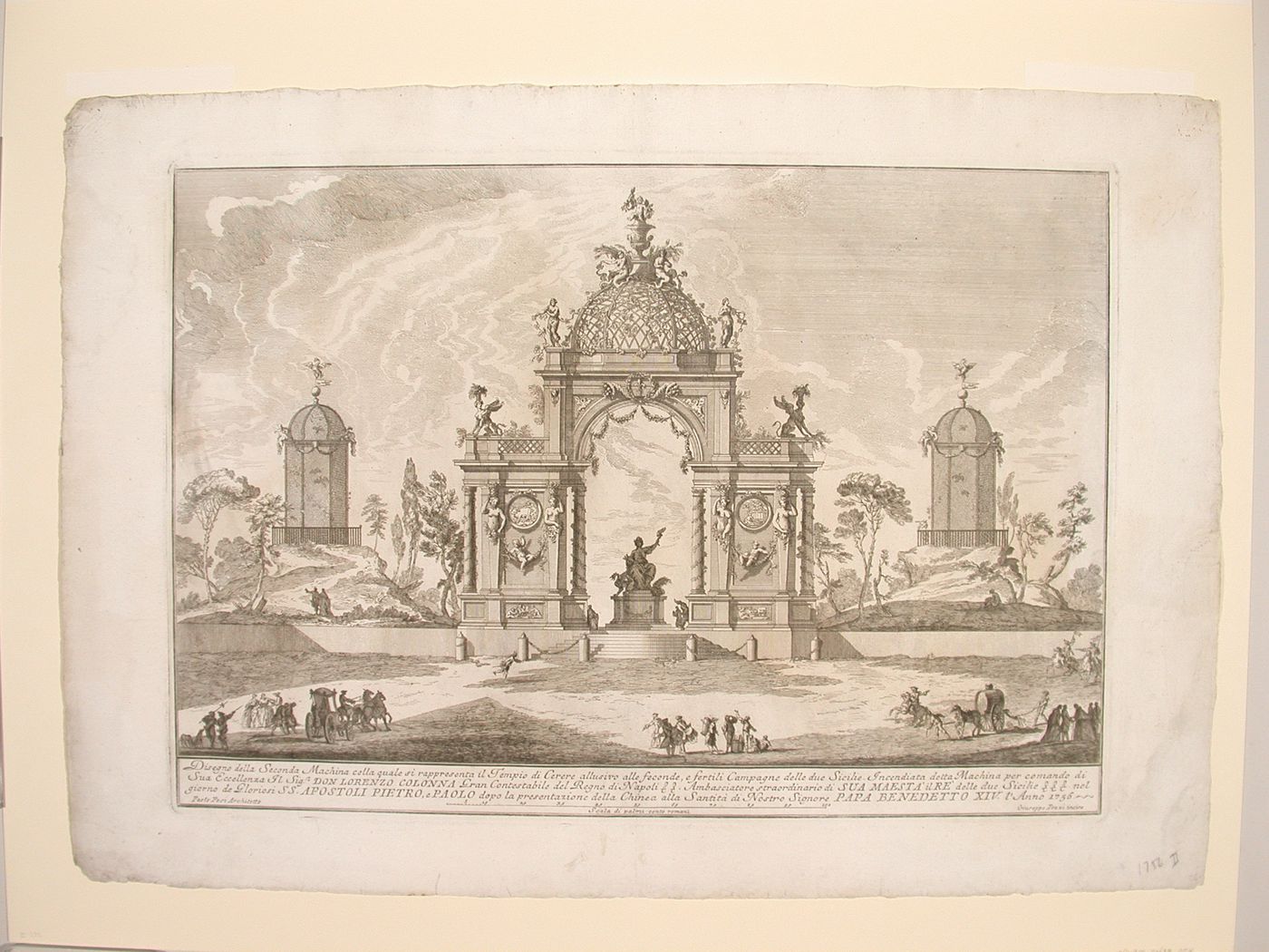 Etching of Posi's design for the "seconda macchina" of 1756