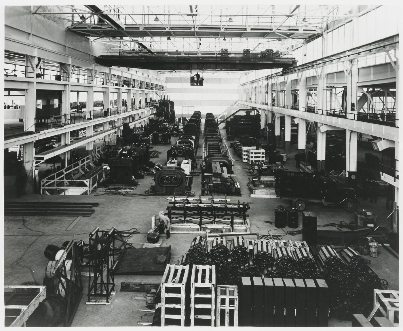 Interior view of the Tire Plant showing machinery, Rouge River Plant, Ford Motor Company, Dearborn, Michigan