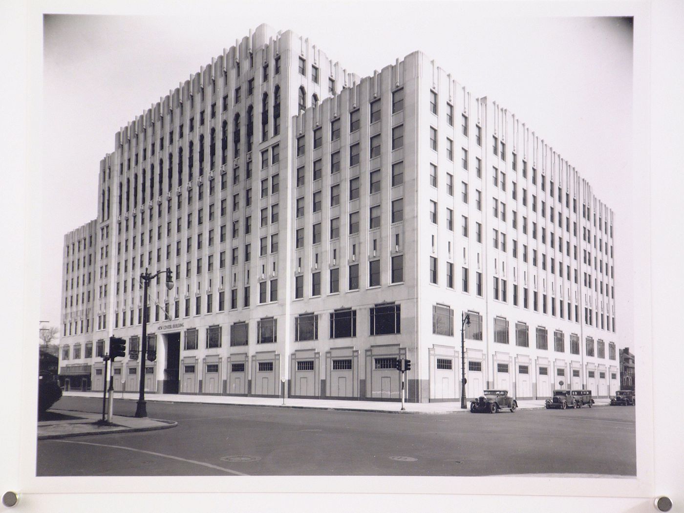 View of principal and lateral façades of the New Center Building (now the Albert Kahn Building), Detroit, Michigan, United States