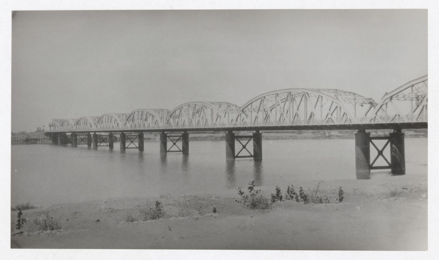 Landscape view of the Blue Nile Road and Railway Bridge, Khartoum, Sudan