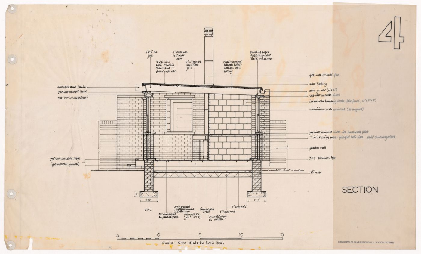 Housing section for The Shape of Cambridge: A Plan, Cambridge University, England