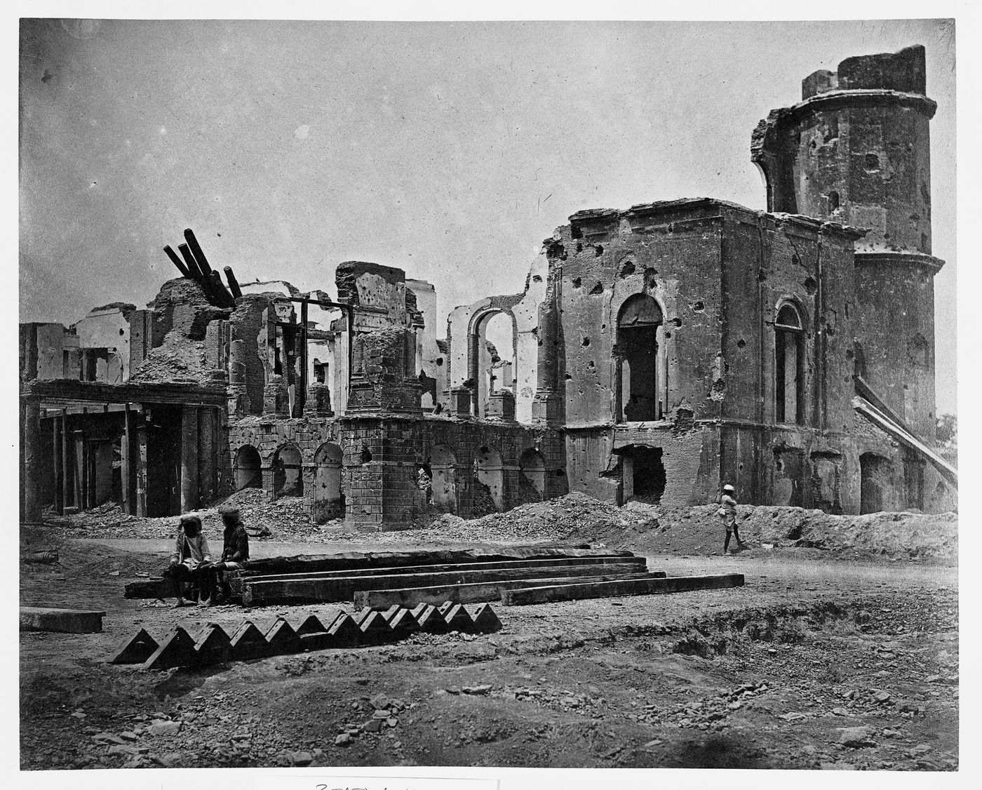 View of the ruins of the Residency Complex showing the building in which the Chief Commissioner of Oudh, Sir Henry Lawrence died, Lucknow, India