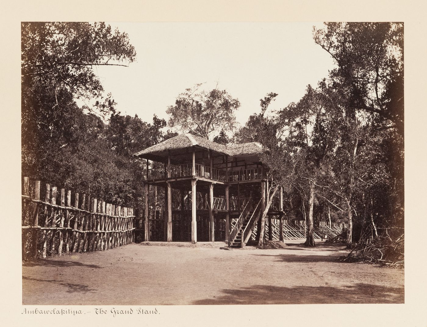 View of the grandstand, Ambawela, Ceylon (now Sri Lanka)