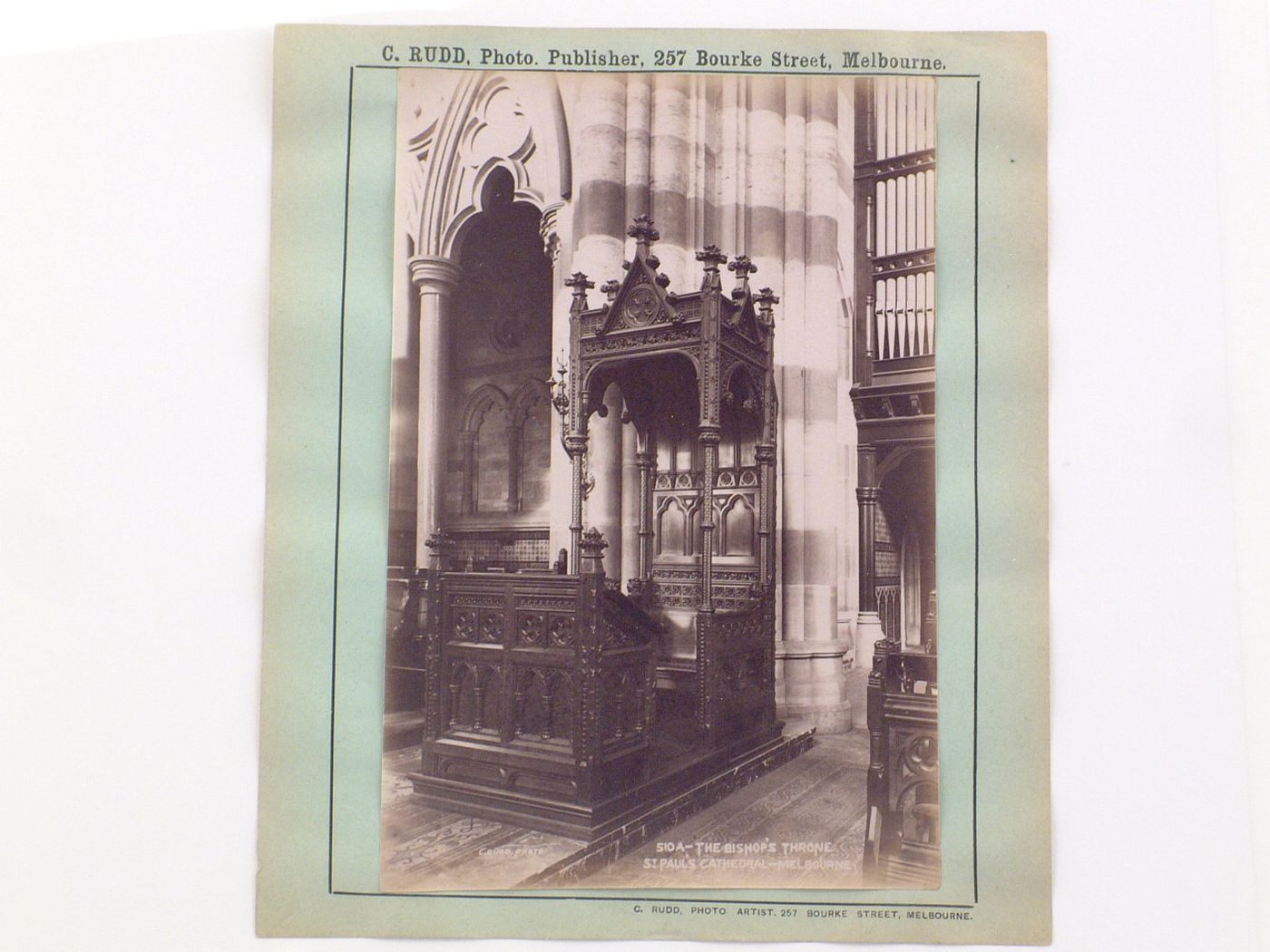 Interior view of the Bishop's Throne in St. Paul's Cathedral, Melbourne, Australia