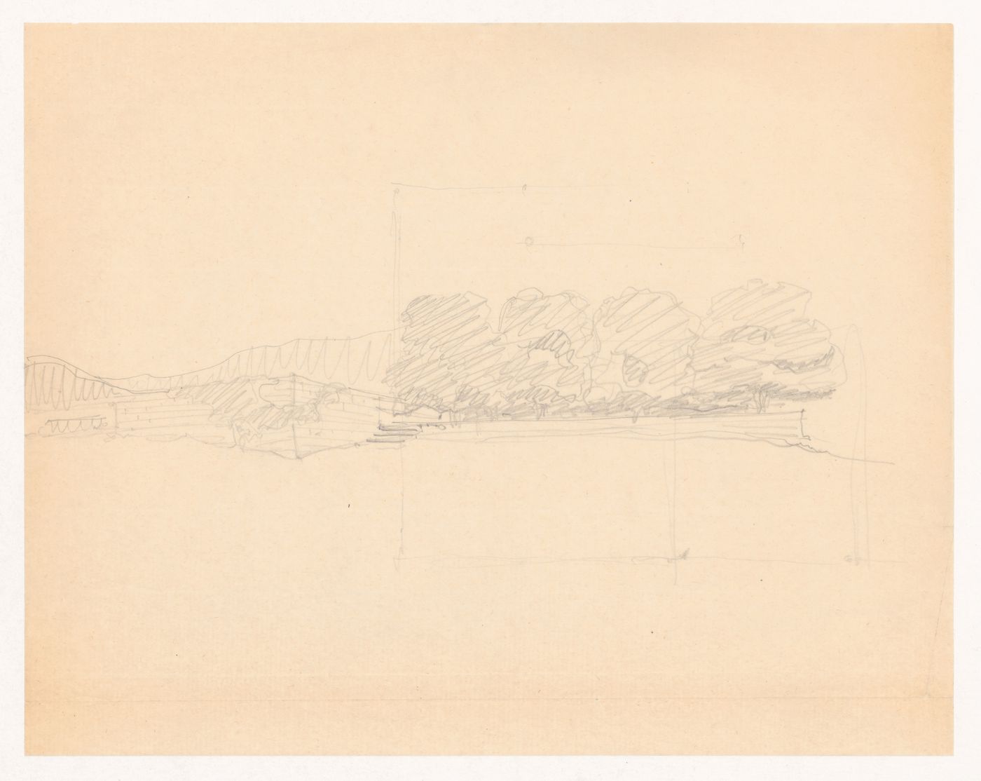 Sketch perspective and sketch plan for Mountain House