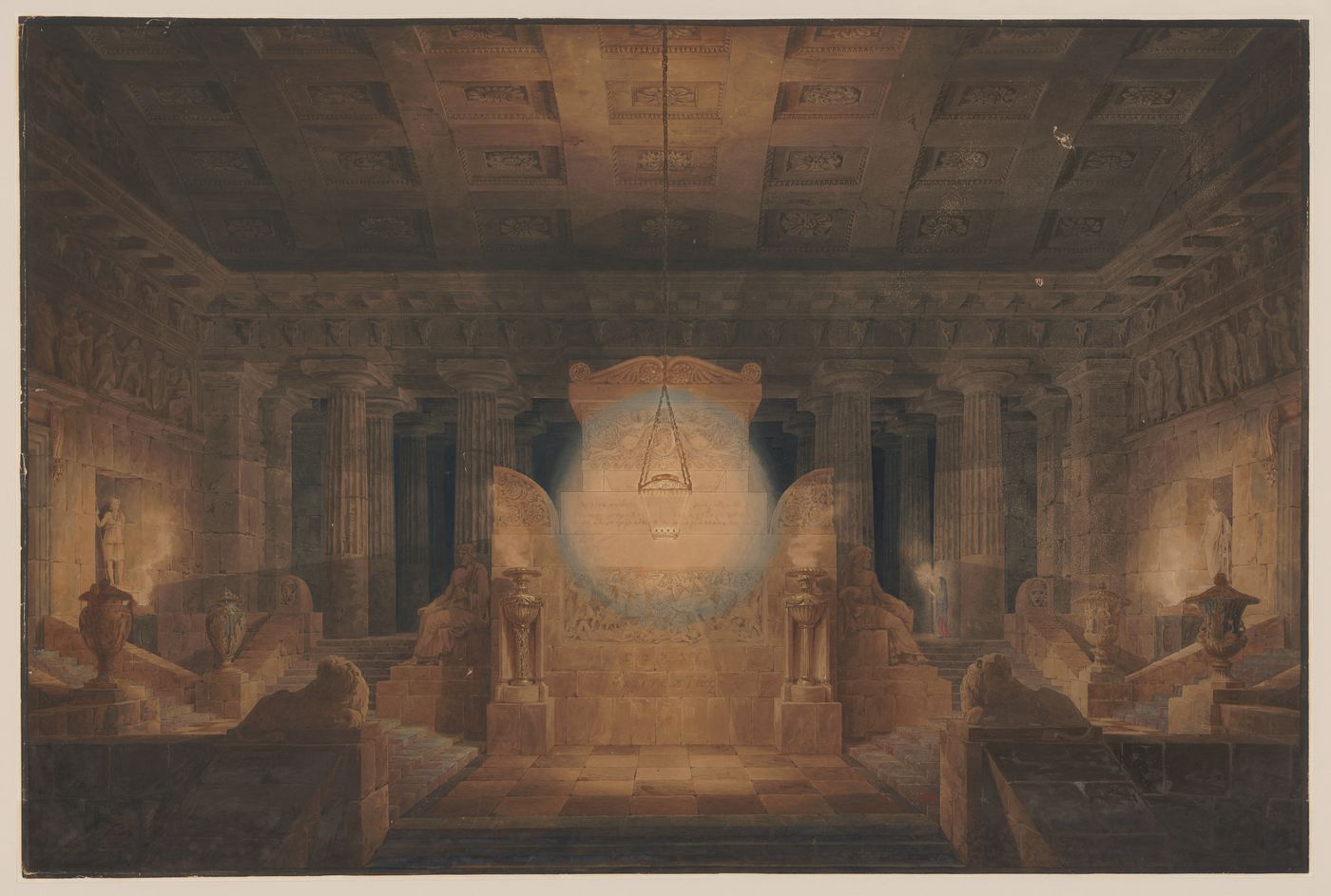 Perspective of the Interior of a Funerary Chamber / Perspective de l'intérieur d'une crypte