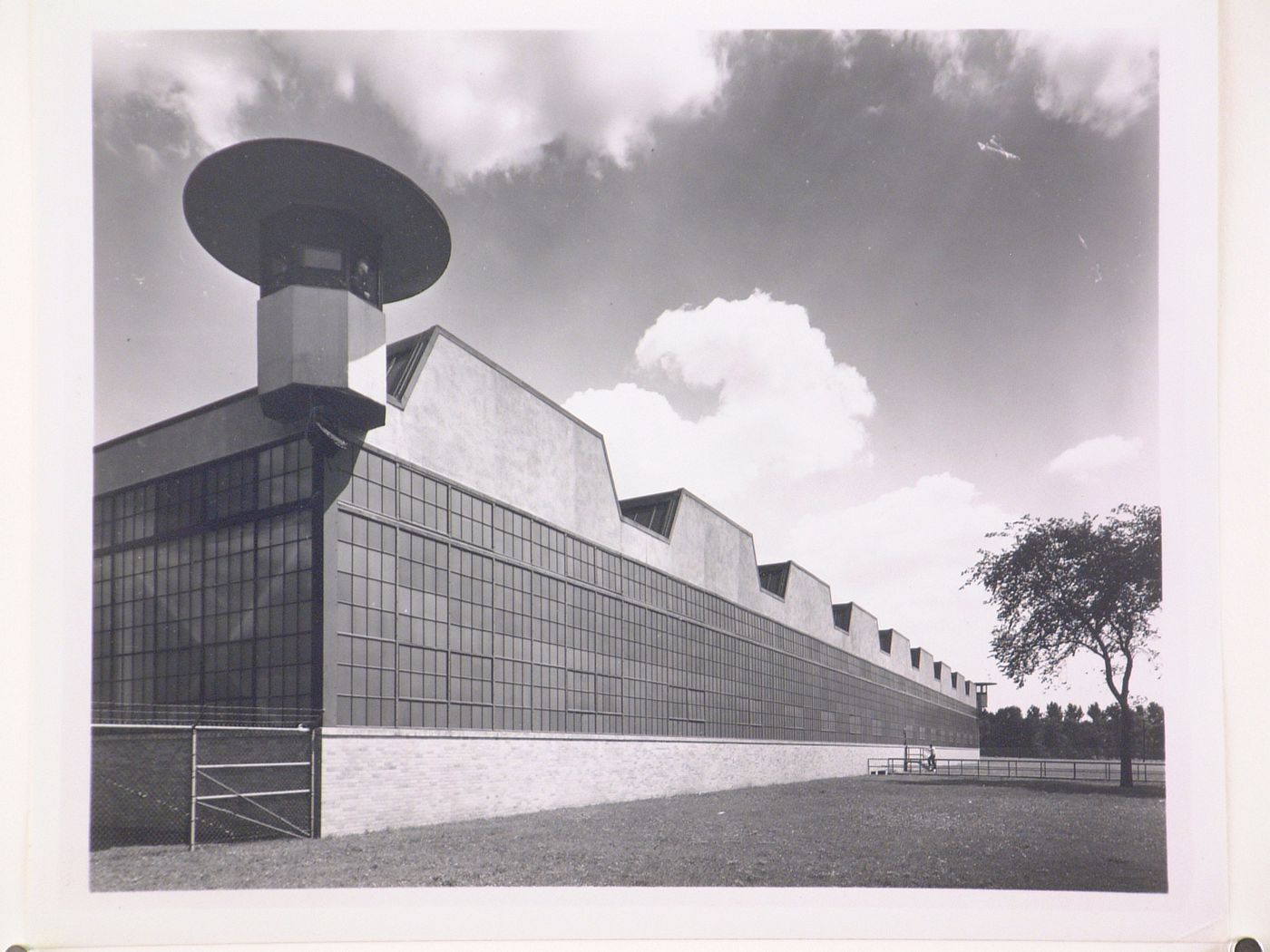 View of the principal [?] façade of the Assembly [?] Building, Amertorp Corporation Torpedo Ordnance Plant, Chicago, Illinois