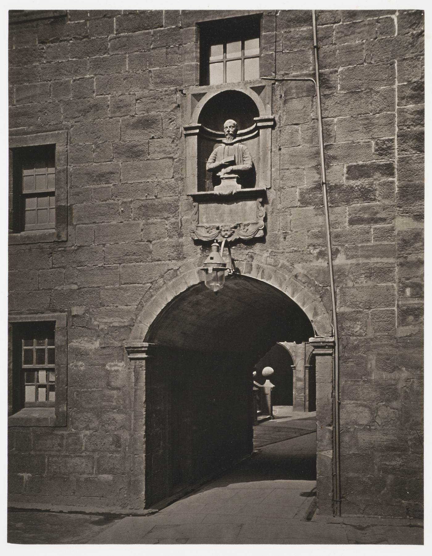 View of archway in Old College, Glasgow, Scotland