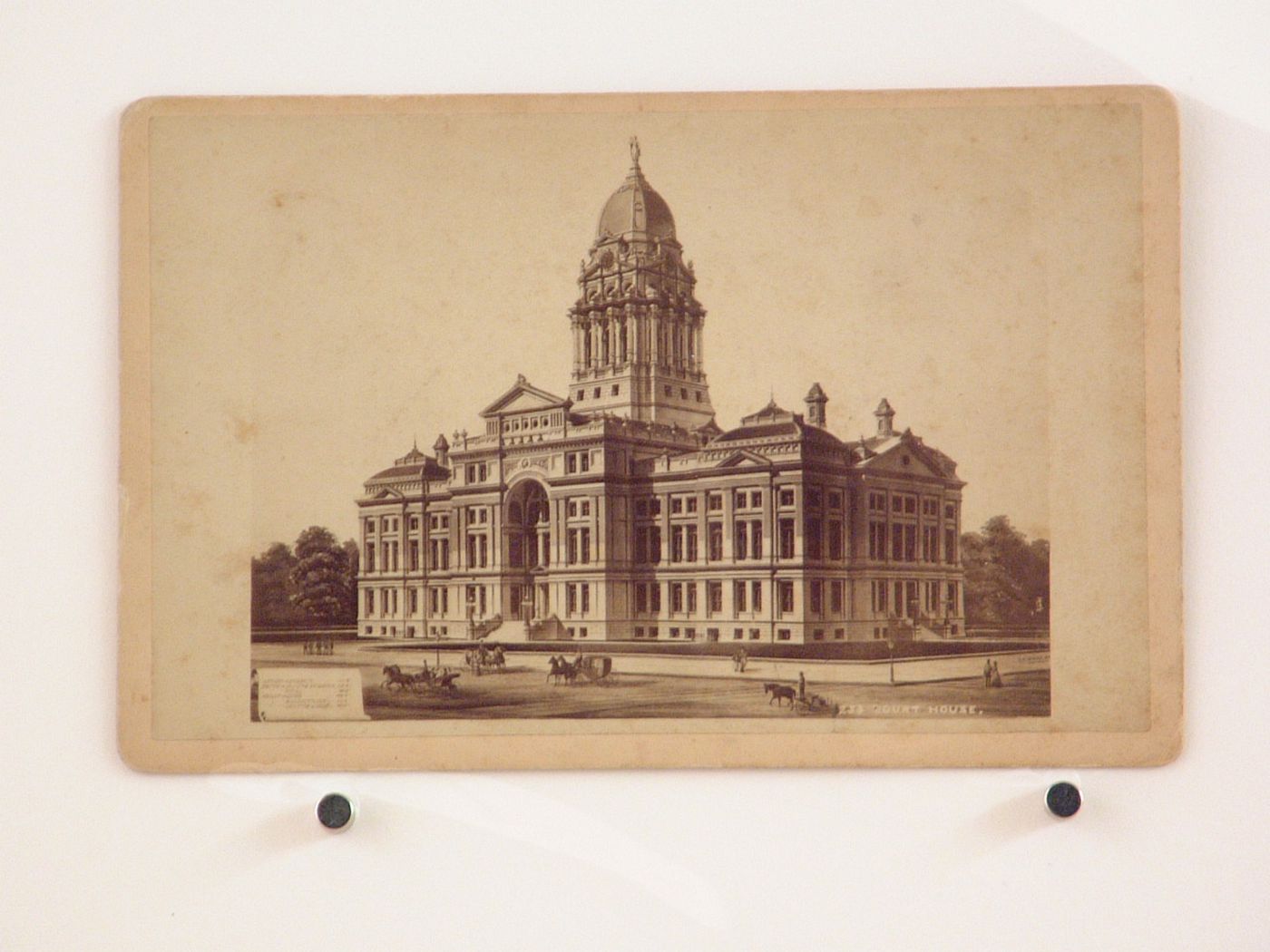 Photograph of a rendering of an unidentified courthouse, United States