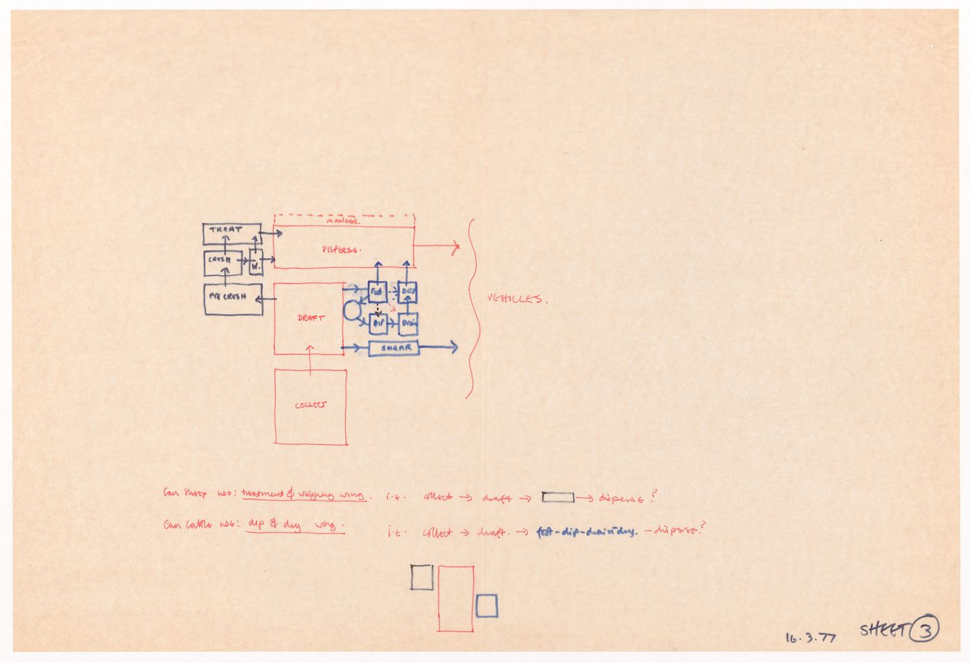 Schematic plan with annotations for Westpen