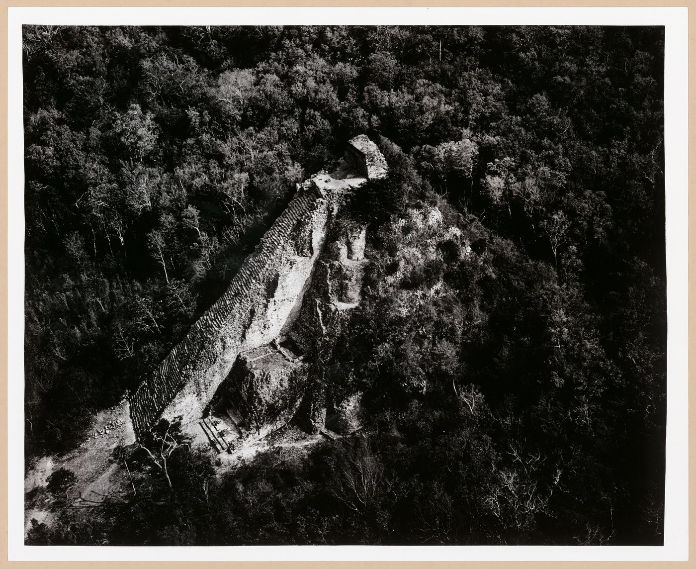 Aerial view of the pyramid "Nohoch Mul", Cobá, Quintana Roo, Mexico