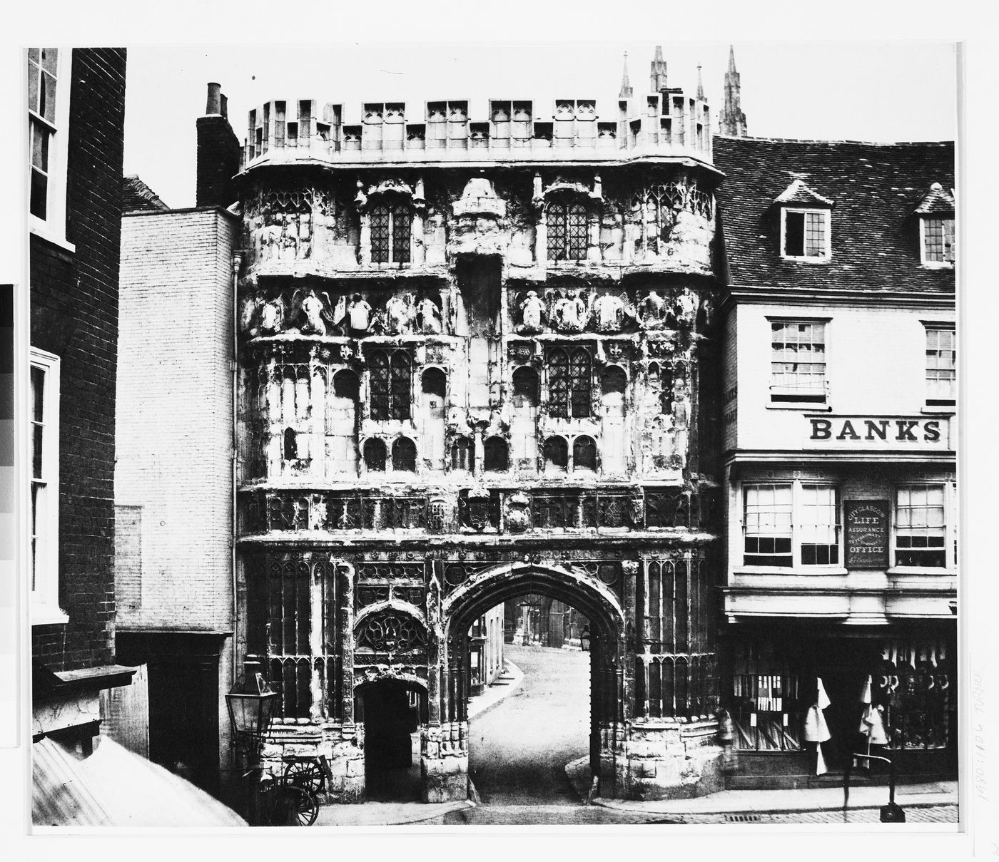 View of Cathedral Gateway, Canterbury [?], England