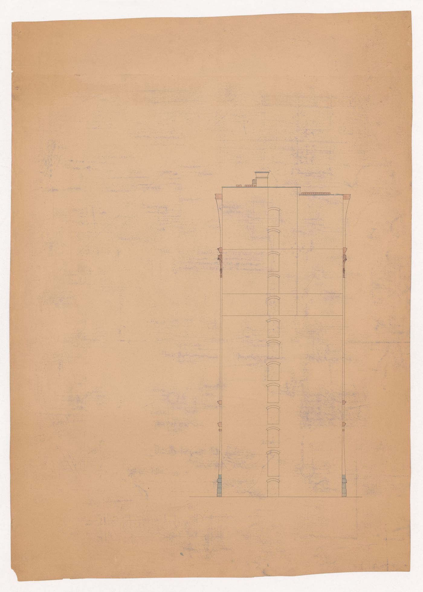 Monadnock Block, Chicago: Rear elevation