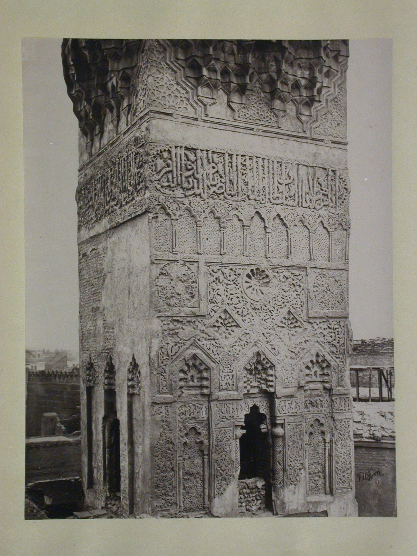 Bayn al-Qasrayn, Minaret of Mosque and Mausoleum of al-Nasir Muhammad ibn Qalaun, east face, Cairo, Egypt